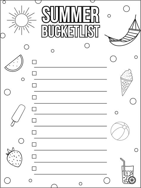 Summer Bucket List Ideas + FREE Summer Bucket List Printable Summer Bucket List Printable, Summer Bucket List Ideas, Bucket List Printable, Summer Fair, Bucket List Ideas, Photography Day, Summer Reading Lists, Summer Bucket List, List Printable