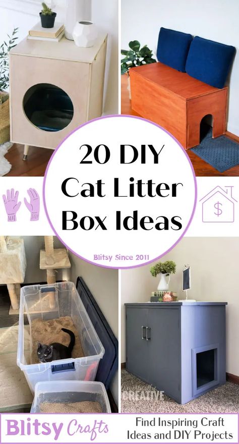 Cat Litter Station Ideas, Cat Litter Boxes Ideas, No Mess Litter Box Ideas, Diy Kitten Litter Box Ideas, Cat Litter Boxes Hidden, Hide A Cat Litter Box Ideas, Diy Covered Cat Litter, Cat Room Litter Box Ideas, Catbox Solutions Diy