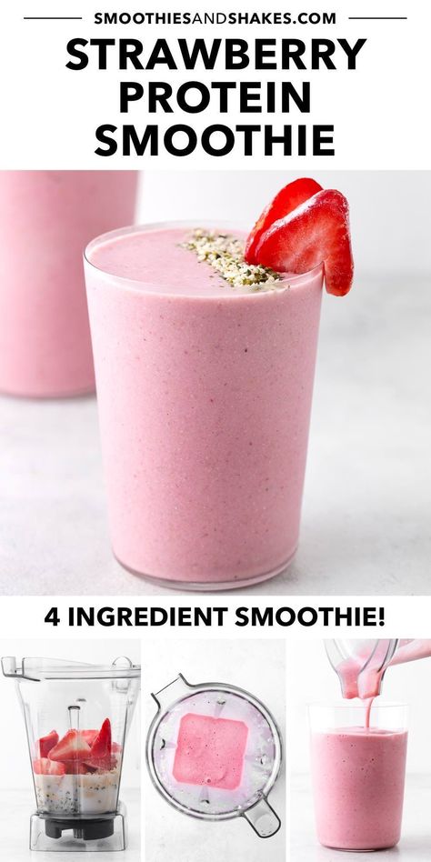 Yogurt Protein Smoothie, Simple Protein Shake Recipes, Protein Powder Smoothie Recipes, Whey Protein Recipes Shakes, Protein Powder Recipes Shakes, Easy Protein Smoothies, Frozen Fruit Smoothie Recipes, Protein Shakes For Kids, Whey Protein Smoothies