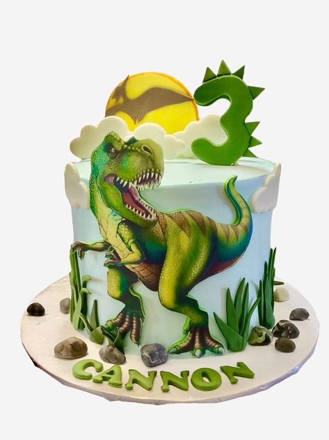 Dinosaur Cakes For Boys, Dinasour Cake, Trex Birthday, Sea Birthday Party Decorations, Dino Birthday Cake, T Rex Cake, Dinosaur Birthday Theme, Dummy Cake, Dino Cake