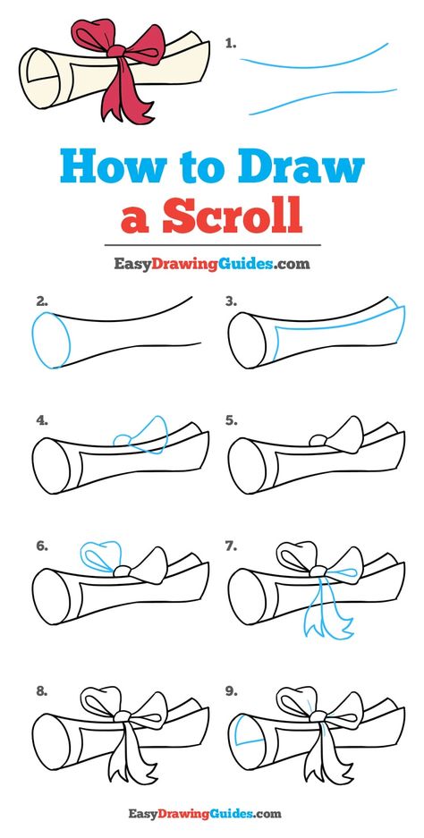 Learn How to Draw a Scroll: Easy Step-by-Step Drawing Tutorial for Kids and Beginners. #Scroll #DrawingTutorial #EasyDrawing See the full tutorial at https://easydrawingguides.com/how-to-draw-a-scroll/. Draw Tutorial, Organizator Grafic, Easy Drawing Guides, Doodle Art For Beginners, Drawing Guides, Easy Drawing Tutorial, Drawing Tutorials For Kids, Sketch Notes, Drawing Tutorial Easy