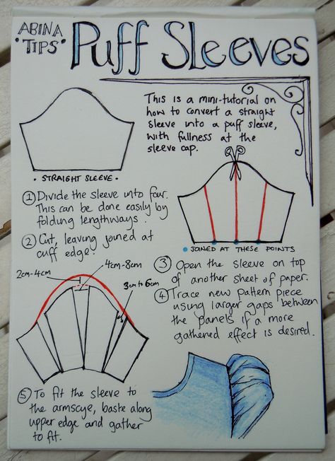 Sew Ins, Pattern Drafting, Sleeve Tutorial, Tips Menjahit, Pola Lengan, Sewing Sleeves, Techniques Couture, Sleeve Pattern, Fashion Sewing Pattern