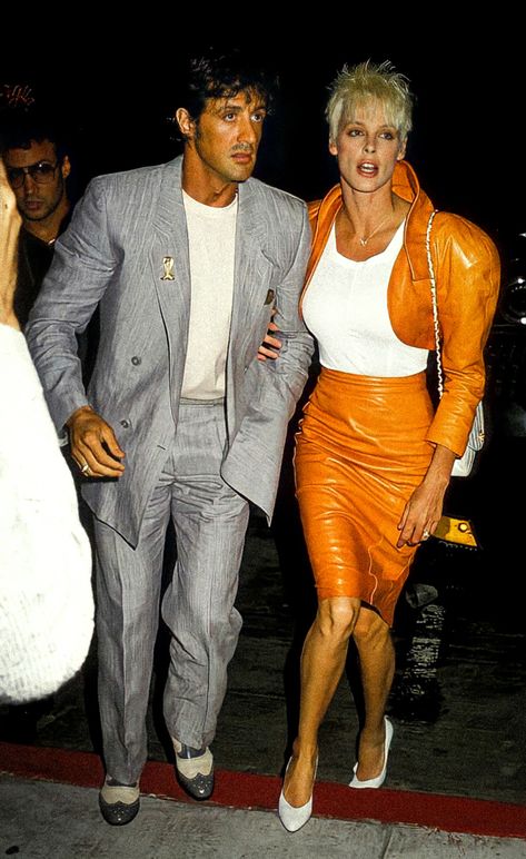 Sylvester Stallone and Brigitte Nielsen in Hollywood (1987) Brigitte Nielsen, Divorce Court, Tragic Love, Back Room, Sofia Coppola, Sylvester Stallone, Funny Dog Videos, Moda Vintage, Music Icon