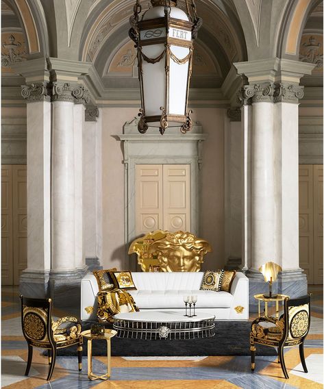 Versace Home Decor, Versace Furniture, Contemporary Hallway, Armani Hotel, Versace Fashion, Versace Home, Elegant Furniture, Bad Design, Crystals In The Home