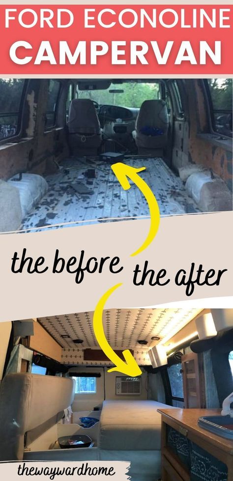 Ecoline Camper Van, Converting A Van Into A Home, Chevy Van G20 Camper Interior, Econoline Van Conversion Interior, Ford E250 Camper Van, Ford Van Camper, Ecoline Van Conversion, Converting A Van Into A Camper, Campervan Roof Ideas