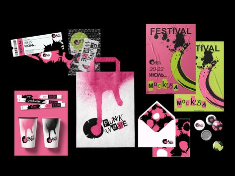 Punk Magazine Design, Punk Branding Design, Festival Identity Design, Punk Packaging, Punk Branding, Punk Graphic Design, Visual Identity Design Branding, Punk Posters, Punk Logo