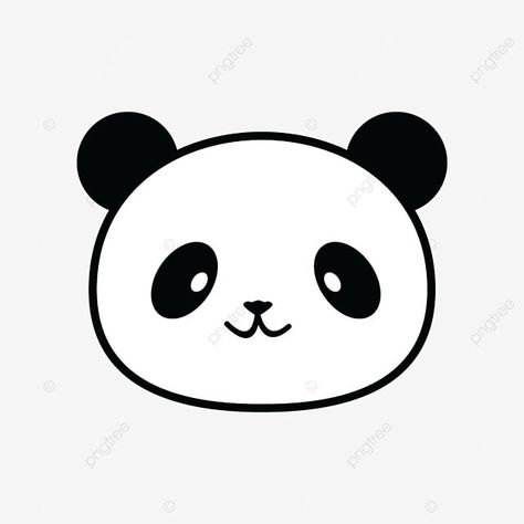 Kawaii, Vector Animal Art, Panda Head Drawing, Panda Cartoon Cute, Panda Drawing Cute, Panda Drawing Easy, Bamboo Vector, Panda Black And White, Anime Panda