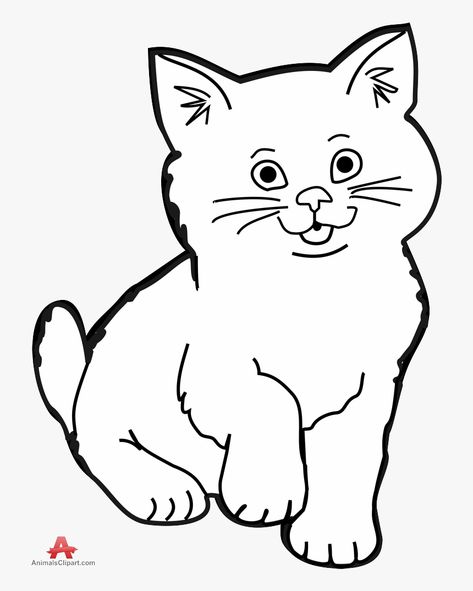 Easy Pictures To Paint, Lukisan Haiwan, Kitten Clipart, Clip Art Black And White, Kitten Black, Lukisan Comel, Cute Dog Cartoon, Black And White Clipart, White And Black Cat