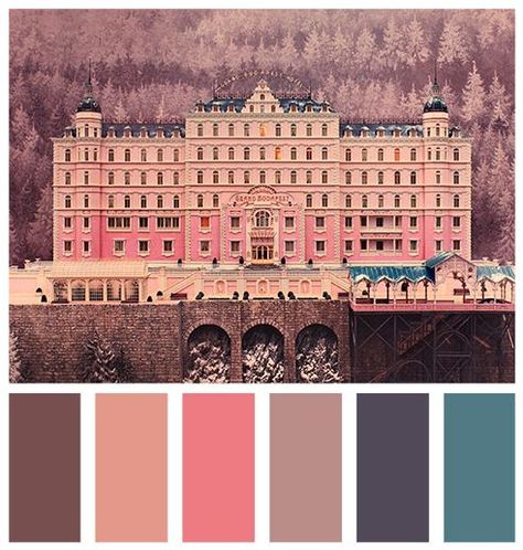 Vintage Cream, Brown and Peach colour Palette Wes Anderson, Design Seeds, Wes Anderson Color Palette, Palette Design, Grand Budapest, Grand Budapest Hotel, Budapest Hotel, Colour Pallette, Colour Pallete