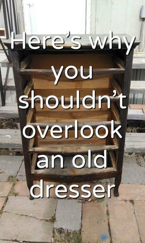 Diy Tall Dresser, Tall Dresser Makeover, Broken Dresser, Sell Ideas, Dresser Redo, Cool Wood Projects, Thrift Store Furniture, Dressers Makeover, Thrift Store Crafts