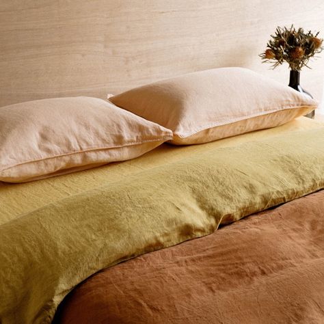 Morrow Soft Goods on Instagram: “We curate Pairings - of unexpected color combinations - to help ease the challenge of choosing the right colors for you - we hope it…” Linen Color Palette, Cream Color Bedroom, First Home Checklist, Walnut Bed Frame, Unexpected Color Combinations, Cream Duvet, French Style Bedroom, Linen Comforter, Cream Bedding