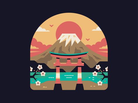 Mt Fuji by Trey Ingram Fuji Illustration, Rb Logo, Logo Ig, St Augustine Florida, Mt Fuji, North Vancouver, Castle Rock, Design Jobs, Photoshop Cs6