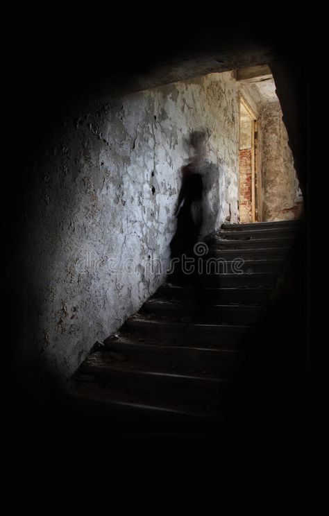 Ghost figure on stairs. An old house with a ghost like figure on the stairs , #AD, #figure, #Ghost, #stairs, #ghost, #house #ad Shadow Creatures, Top Of Stairs, Blithe Spirit, Ghost Videos, Creepy Houses, Ghost House, Halloween Photography, Ghost In The Machine, Old Manor