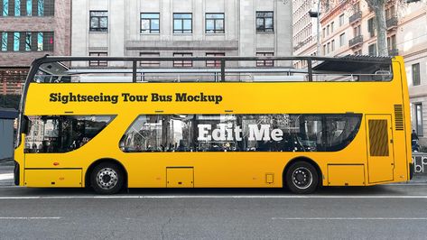 Free City Sightseeing Tour Bus Mockup PSD - Good Mockups Bus City, City Branding, Chartered Bus, Sightseeing Bus, Tour Bus, Free City, Mockup Free Psd, Free Travel, Mockup Psd