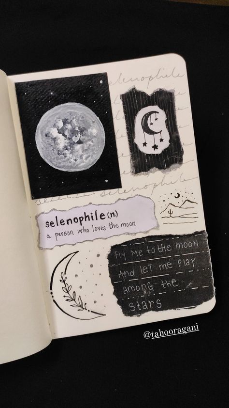 Selenophile Journal Ideas, Sketches In Journals, The Moon Aesthetic Drawing, Aesthetic Love Journal Ideas, Selenophile Drawing, Selenophile Journal, Moon Aesthetic Journal, Aesthetic Art Journal Ideas Sketch, Visual Journal Ideas Drawing