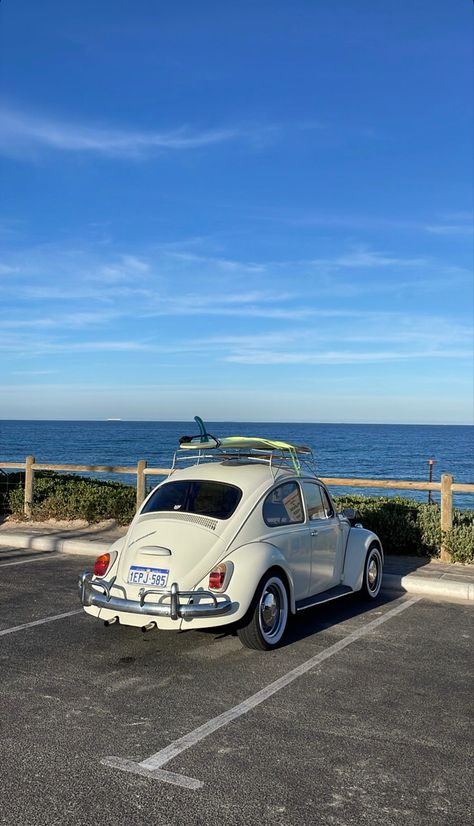 1968 VW Beetle. Surf. Surfboard. Vintage. Perth, WA. Volkswagen Beetle Aesthetic Wallpaper, Vintage Beetle Volkswagen, 1968 Volkswagen Beetle, Green Vw Beetle Aesthetic, Fusca Aesthetic, Beetle Car Aesthetic, Volkswagen Beetle Aesthetic, Vw Beetle Aesthetic, White Volkswagen Beetle