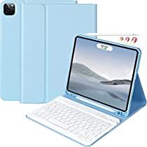 iPad Pro 12.9 inch 2022 Case with Keyboard, Keyboard case (for 12.9-inch iPad Pro - 6th Generation, 5th/4th/3rd Generation) - Wireless Detachable - with Pencil Holder for 2022 iPad Pro 12.9 (Blue) Ipad Pro Case With Keyboard, Ipad With Pen And Keyboard, Ipad With Keyboard And Pencil, Ipad Pro 12 9 Case With Keyboard, Ipad Pro 12 9 Case Aesthetic, Ipad Pro Case 12.9, Ipad 12.9, Ipad Pro 12.9, Ipad Case With Keyboard