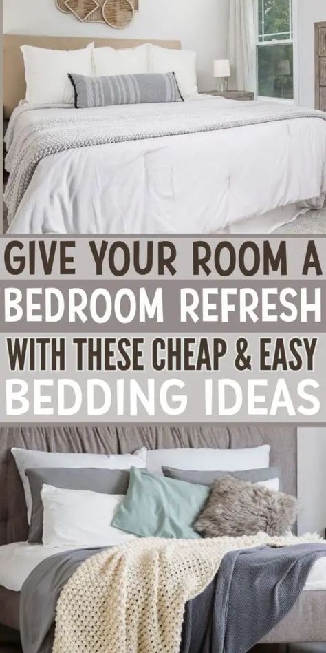 Quick and Budget Friendly Bedroom Refresh Ideas for your home bedroom refresh. Bedroom decor ideas. Ideas For A Bedroom, Bedroom Makeover On A Budget, Woman's Bedroom, Small Bedroom Makeover, Modern Bedroom Wardrobe, Fresh Bedding, Bedroom Hacks, Bedroom Cupboard, Calming Bedroom