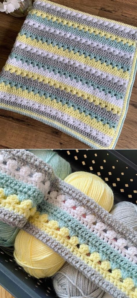 Cosy Stripe Baby Blanket Free Crochet Pattern - Pattern Center Fast Crochet Blanket, Uncinetto Zig Zag, Projek Mengait, Baby Afghan Crochet Patterns, Crochet Baby Blanket Free Pattern, Fancy Hands, Easy Crochet Baby Blanket, Crochet Stitches For Blankets, Crochet Blanket Designs