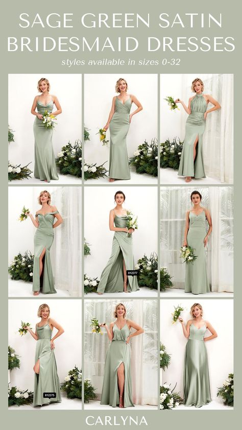 Save Green Bridesmaids Dresses, Silk Wedding Dress With Bridesmaids, Sage Green And Gold Wedding Dress, Pale Green Bridesmaid Dresses Dusty Shale, Satin Bridesmaid Dresses Sage Green, Silk Sage Bridesmaid Dresses, Seige Green Bridesmaid Dresses, Sage Green Dress Long, Bridesmaid Sage Dresses