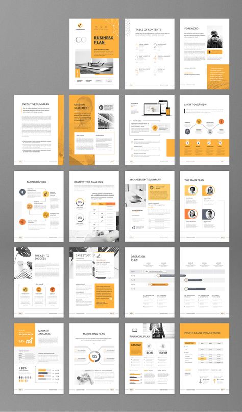 Business Plan Graphic Design, Example Of A Business Plan, Graphic Brochure Design, One Page Layout Design, Business Plan Design Layout, Business Brochure Design Layout, Business Booklet Design, Two Pager Design, Business Plan Template Design