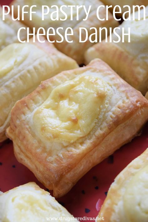 Puff Pastry Cream Cheese Danish Recipe | Drugstore Divas Puff Pastry Dessert Recipes, Homemade Cheese Danish Recipe, Pastry Dessert Recipes, Puff Pastry Cream Cheese, Puff Pastry Cream, Puff Pastry Homemade, Puff Pastry Dessert, Fancy Recipes, Puff Pastry Recipes Dessert