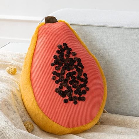 Couture, Fun Bed Pillows, Fun Pillows For Couch, Fun Shaped Pillows, Fun Couch Pillows, Food Shaped Decor, Vegetable Pillow, Fruit Furniture, Fruit Bedding