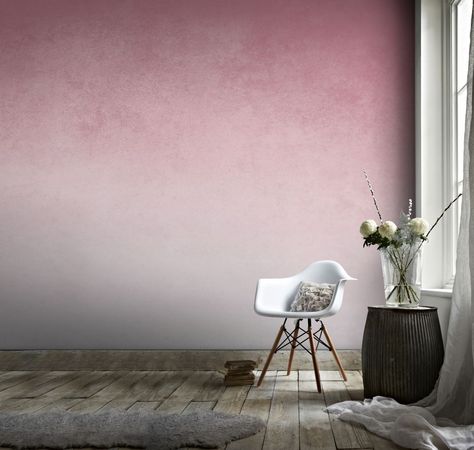 10 stylish ombre effects | Real Homes Grey Ombre Wallpaper, Pink Room Design, Pink Mural, Cloud Wedding, Ombre Paint, Condo Decor, Ombre Wall, Popular Paint Colors, Graham Brown