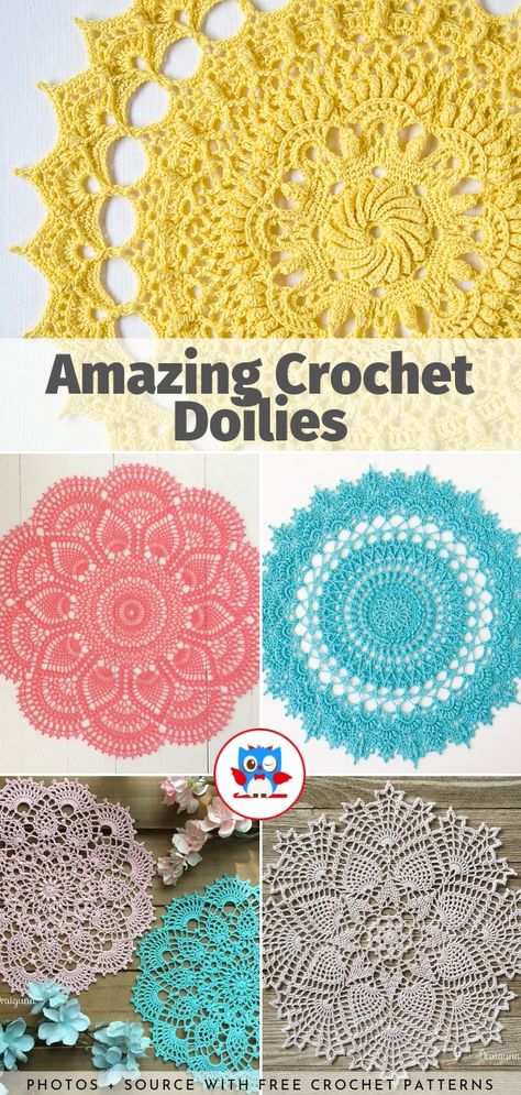 Amazing Crochet Doilies Free Patterns | Your Crochet Free Crochet Doily Patterns, Crochet Placemats, Crochet Table Runner Pattern, Crochet Dollies, Crochet Patron, Amazing Crochet, Crochet Mandala Pattern, Crochet Table, Crochet Table Runner