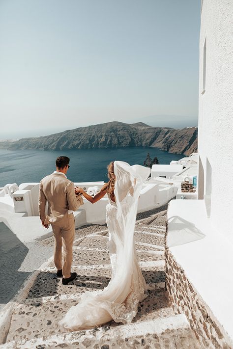 Romantic Ideas, Mamma Mia Wedding, Sunset Beach Wedding, Grecia Santorini, Greek Islands Wedding, Mykonos Wedding, Mediterranean Wedding, Europe Wedding, Romantic Wedding Photos