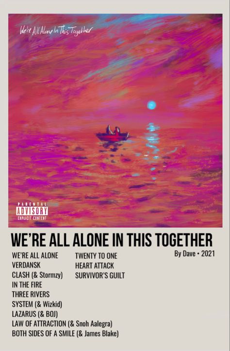 minimal polaroid album poster for we’re all alone in this together by dave Polaroid Album Poster, Polaroid Album, Survivor Guilt, Album Artwork Cover Art, Rap Album Covers, Album Posters, Future Poster, Minimalist Music, Ios Layout