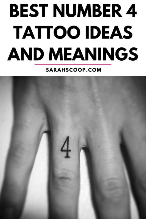 Number 4 Tattoo, Miami Ink Tattoos, Tattoo Number, The Number 4, Forever Tattoo, Number Tattoos, Tattoo Meanings, Knot Tattoo, Here's The Scoop