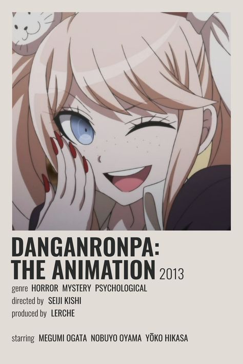 Danganronpa The Animation, Animation Poster, Female Anime Characters, Collage Mural, Film Posters Minimalist, Poster Anime, Animes To Watch, Good Anime To Watch, Anime Printables