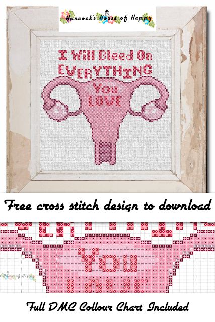 Uterus Cross Stitch Pattern, Inappropriate Cross Stitch Patterns Free, Uterus Cross Stitch, Free Cross Stitch Patterns To Download, Inappropriate Cross Stitch, Adult Cross Stitch, Funny Period, Subversive Cross Stitches, Free Cross Stitch Designs