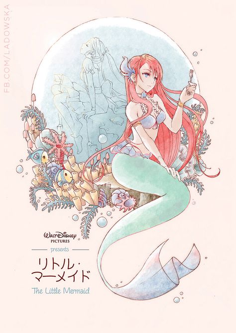 Anime Disney Princess, Mermaid Anime, Disney Princess Anime, Princesas Disney Anime, Anime Body, Anime Mermaid, Anime Pokemon, 디즈니 캐릭터, Karakter Disney