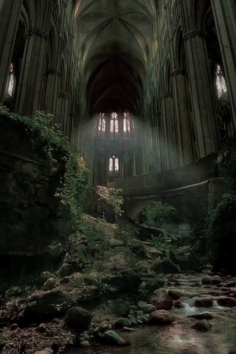 Green Academia, Church Aesthetic, Abandoned Church, Dark Green Aesthetic, Slytherin Aesthetic, Hotel Paris, Fantasy Aesthetic, Abandoned Buildings, Nature Aesthetic