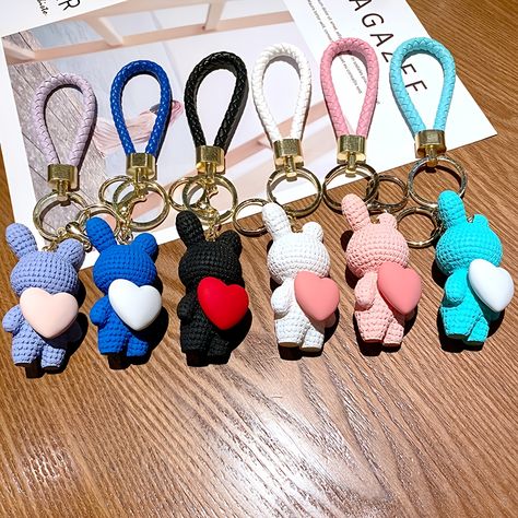 Faster shipping. Better service Keychain Couple, Valentine's Day Couple, Bunny Keychain, Couple Pendant, Thread Wallets, Snap Bag, Coach Keychain, Phone Wristlet, Valentines Day Couple