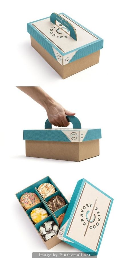 . Creative Boxes Design, Donuts Box Packaging, Creative Cake Packaging, Food Packaging Design Creative Boxes, Food Package Ideas, Cupcakes Boxes Packaging, Donut Package Design, Cookie Box Ideas Packaging, Cute Packaging Ideas For Food