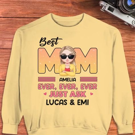 Treat mom to something special with our Best Mom Ever Ever Ever personalized unisex sweater. Perfect for any occasion, this sweater is a great gift for moms. With fast shipping, make her birthday or any day a little bit brighter. Messages: Surprise your amazing mom with our "Best Mom Ever Ever Ever" unisex sweater! Featuring a stylish design of a confident woman wearing sunglasses, this personalized gift is the perfect way to show your appreciation for all that she does. Let her know she truly i Chocolates Making, Woman Wearing Sunglasses, Mothers Day Decor, Sibling Gifts, Professional Gifts, Stylish Mom, Wearing Sunglasses, Unisex Sweater, Best Mom Ever