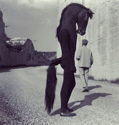 Horse man from the 1960 film 'Testament of Orpheus' by Jean Cocteau