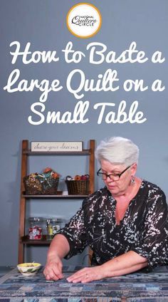 Basting a quilt can be difficult to do it you do not have enough table or floor space to lay out the entire quilt. Heather Thomas shows you how to baste a large quilt on a table that is smaller than the quilt by using clamps and only pinning in the areas she plans to quilt. Quito, Patchwork, Quilts Tutorials, Quilting Pictures, Quilting Easy, Basting A Quilt, Quilt Collection, Quilting Methods, Quilt Tips