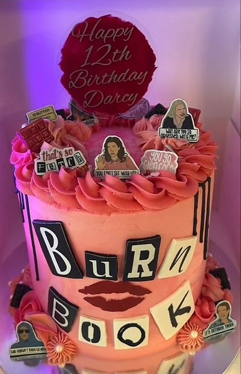 Book Birthday Cake, Mean Girls Party, Sweet Sixteen Birthday Party Ideas, Happy 12th Birthday, Delicious Christmas Desserts, Girly Birthday Party, 13 Birthday Cake, Book Birthday, Girls Birthday Party Themes