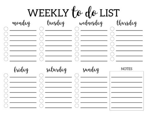 Week Planer, Printable Day Planner, Planning School, To Do List Template, Weekly To Do List, To Do Checklist, To Do List Printable, To Do Planner, Monthly Planner Template