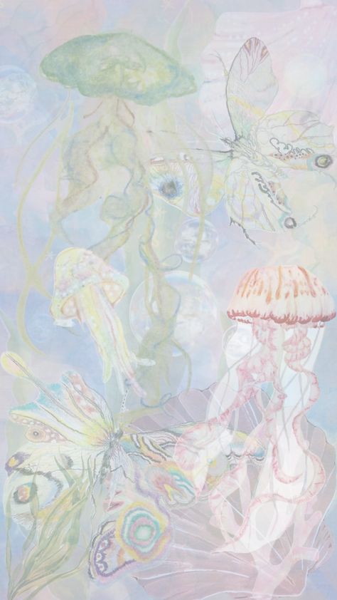 Coquette Mermaid, Pastel Art Aesthetic, Nature Art Wallpaper, Wallpaper Ocean, Colorfull Wallpaper, Mermaid Wallpapers, Cocoppa Wallpaper, Pola Kartu, Sea Nature