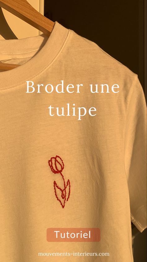 Broderie tulipe Couture, Broderie Sur Tee Shirt, Broderie T Shirt, Broderie Tee Shirt, Broderie T-shirt, Custom Tee Shirt, Broderie Simple, T-shirt Broderie, Custom Tee Shirts