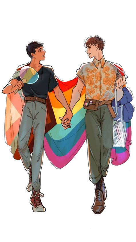 Best Boys, Percy Jackson Art, Lgbt Art, Queer Art, Happy Pride, Art Prompts, Digital Comic, Pride Month, Gay Art