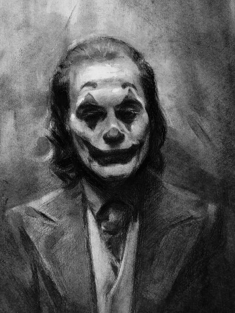 Drawings With Charcoal, Charcole Drawings, Moment Drawing, Joker Drawing, Charcoal Artwork, Joker Drawings, Graphite Art, Black Paper Drawing, Art Charcoal