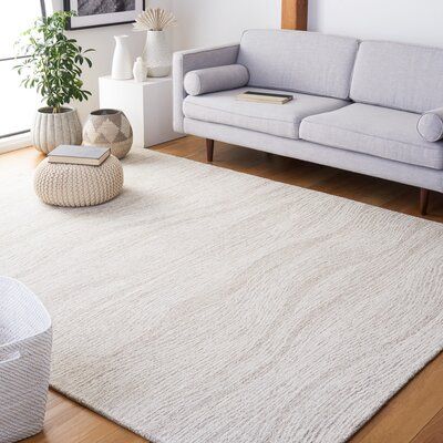 White Rugs, Grey Rugs In Living Room, Beige Couch, White Couches, Light Blue Rug, Bedroom Area Rug, Wayfair Furniture, Cream Area Rug, Abstract Rug