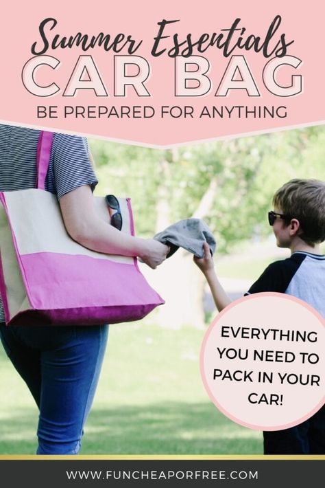 What to Keep in Your Summer Essentials Car Bag - Fun Cheap or Free Summer Bag Essentials, Car Summer, Essentials Bag, Diaper Bag Essentials, Summer Fun List, Car Bag, Go Bags, Baby Necessities, Wet Bag