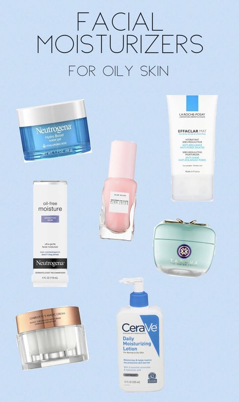 Keep your skin looking fresher than ever with these facial moisturizers that are specially formulated for oily skin types. Best Moisturizer For Dry Skin, Dry Skin Moisturizer, Products For Oily Skin, Moisturizer For Combination Skin, Oily Face, Face Skin Care Routine, Routine Skin, Cream For Oily Skin, Oily Skin Care Routine